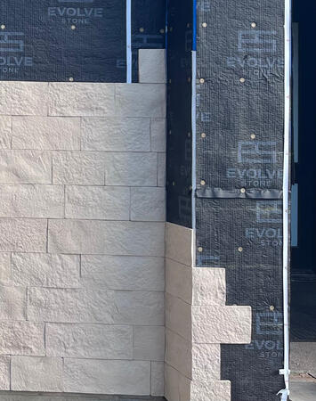 Evolve stone with Blueskin &amp; Zip Wall sheathing